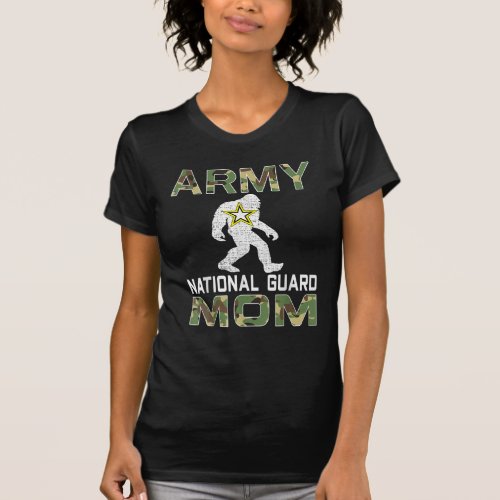 Proud Army National Guard Mom With American Flag T_Shirt