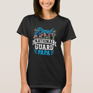 Proud Army National Guard Papa Dog Tag US Military T-Shirt