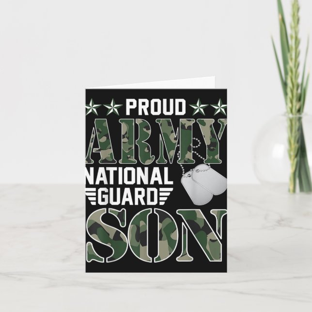 Proud Army National Guard Son Military Family Vete Card (Front)