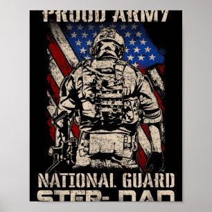 Proud Army National Guard Step-dad Shirt Veterans  Poster