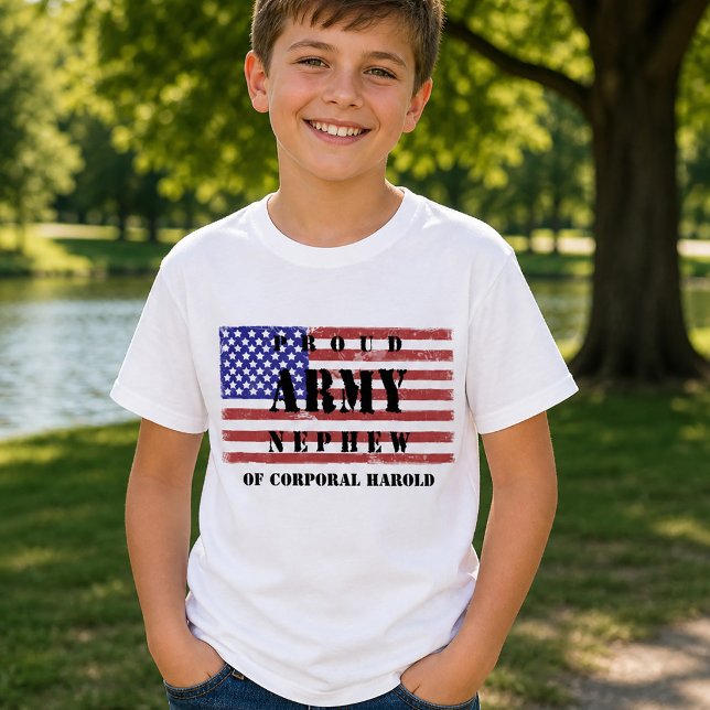 Proud Army Nephew Patriotic Flag T-Shirt (Proud Army Nephew Patriotic Flag T-Shirt )