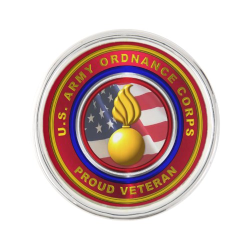 Proud Army Ordnance Corps Veteran Lapel Pin