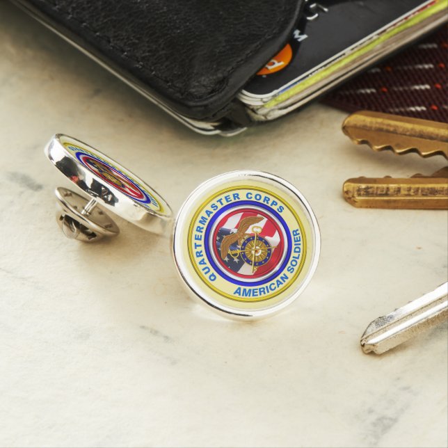 Proud Army Quartermaster Corps Veteran Lapel Pin (In Situ)