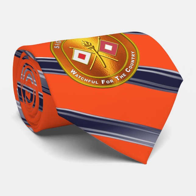 Proud Army Signal Corps Veteran  Neck Tie (Rolled)