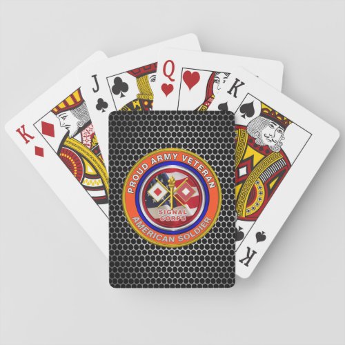 Proud Army Signal Corps Veteran Playing Cards