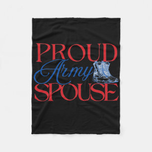 Proud Army Spouse – U.s. Army Wife Husband Militar Fleece Blanket