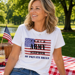 Proud Army Stepmom Flag Patriotic T-Shirt