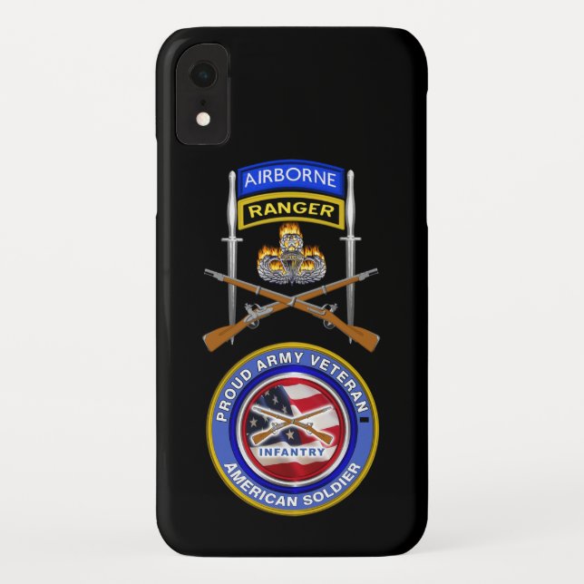 Proud Army Veteran Airborne Ranger Infantry Case-Mate iPhone Case (Back)