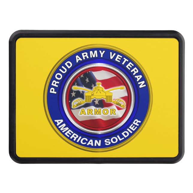 Proud Army Veteran Armor Colors Hitch Cover (Front)