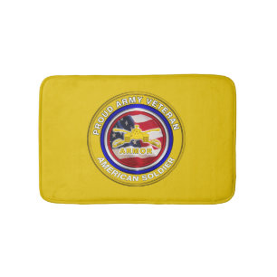 Proud Army Veteran Armor Soldier Bath Mat