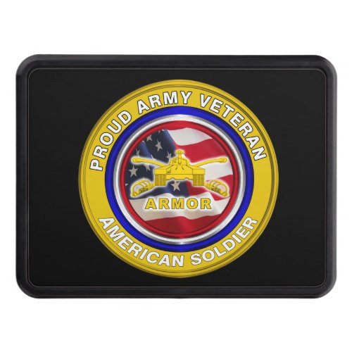 Proud Army Veteran Armor Soldier  Hitch Cover