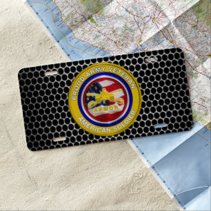 Proud Army Veteran Armor Soldier License Plate