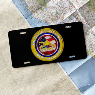 Proud Army Veteran Armor Soldier License Plate