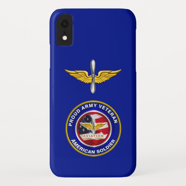 Proud Army Veteran Aviation Colors Case-Mate iPhone Case (Back)