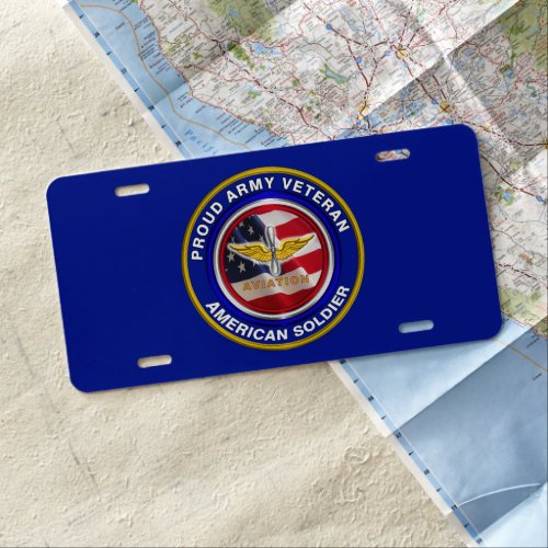 Proud Army Veteran Aviation Colors  License Plate