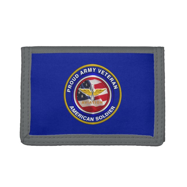Proud Army Veteran Aviation Colors Trifold Wallet (Front)