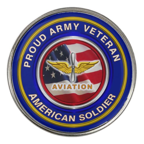 Proud Army Veteran Aviation Golf Ball Marker