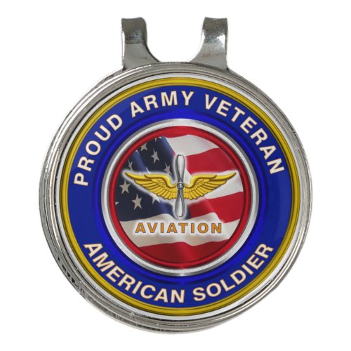 Proud Army Veteran Aviation Golf Hat Clip