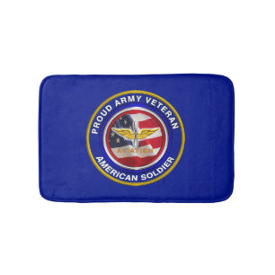 Proud Army Veteran Aviation Soldier Bath Mat