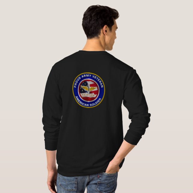 Proud Army Veteran Aviation Soldier T-Shirt (Back Full)