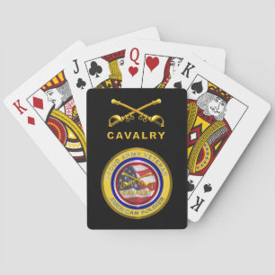 Proud Army Veteran Cavalry Soldier Poker Cards