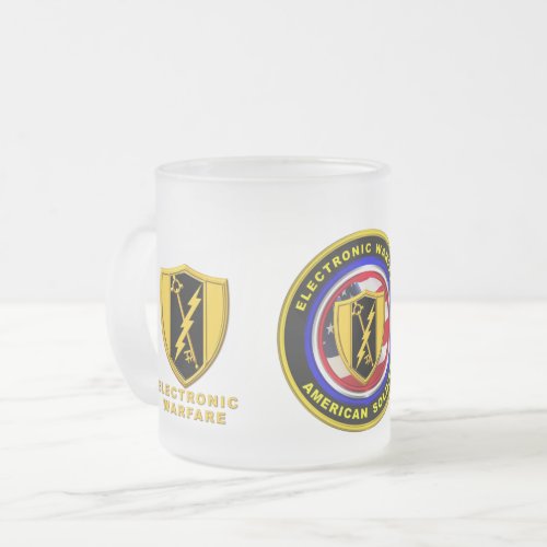 Proud Army Veteran Electronic Warfare Frosted Glass Coffee Mug