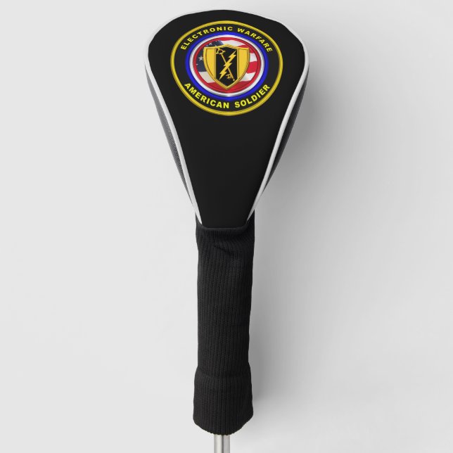 Proud Army Veteran Electronic Warfare Golf Head Cover (Front)