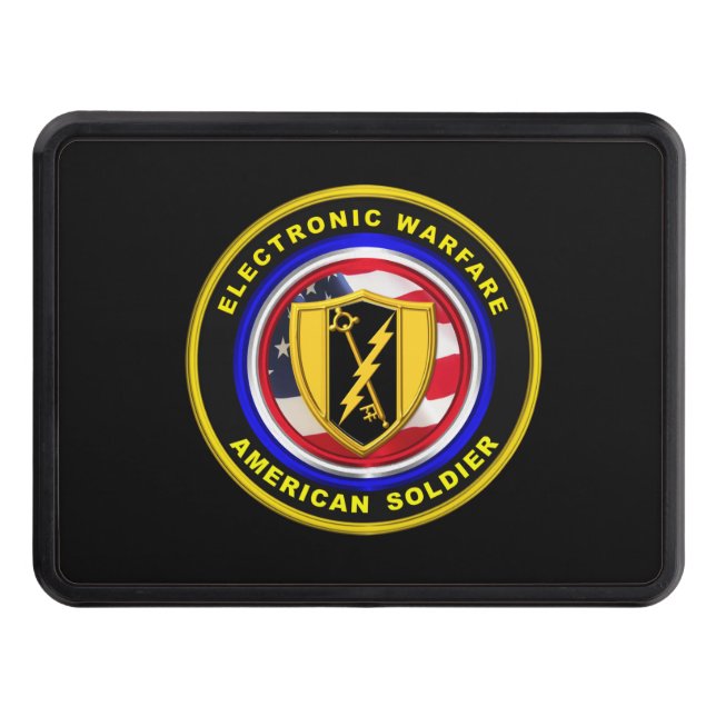 Proud Army Veteran Electronic Warfare Hitch Cover (Front)
