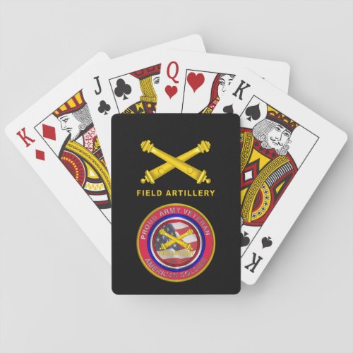 Proud Army Veteran Field Artillery Soldier Playing Cards
