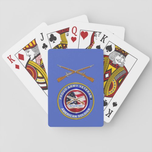 Proud Army Veteran Infantry Colors Playing Cards