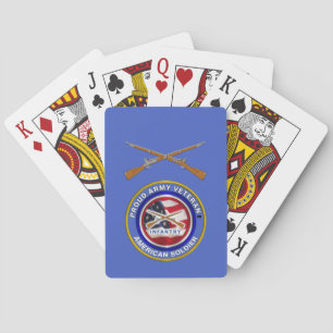 Proud Army Veteran Infantry Colors Poker Cards