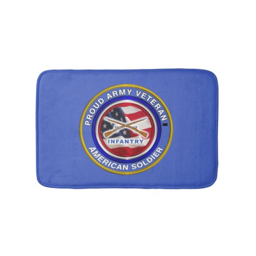 Proud Army Veteran Infantry Soldier Bath Mat