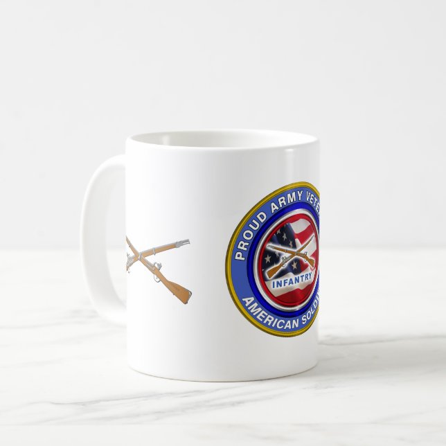 Proud Army Veteran Infantry Soldier Coffee Mug (Front Left)
