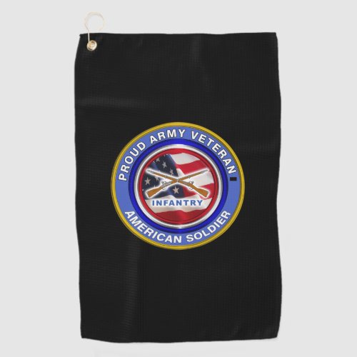 Proud Army Veteran Infantry Soldier Golf Towel