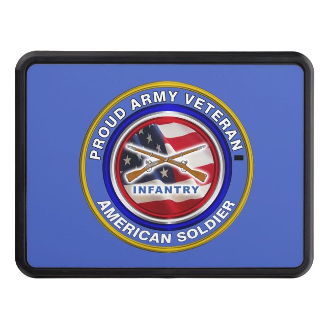 Proud Army Veteran Infantry Soldier Hitch Cover (Front)