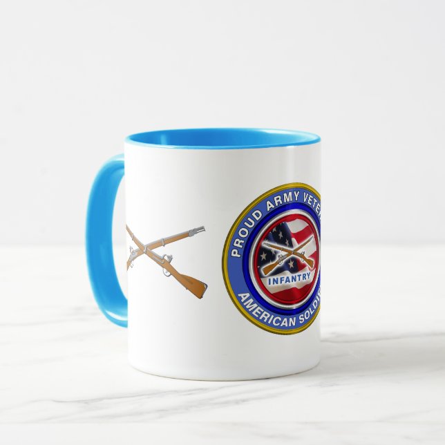 Proud Army Veteran Infantry Soldier Mug (Front Left)
