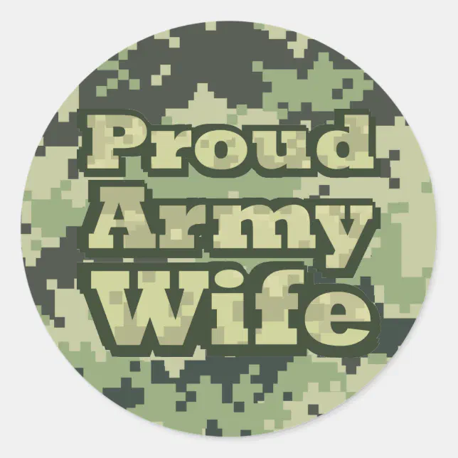 Proud Army Wife Classic Round Sticker (Front)