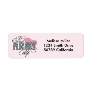 Proud Army Wife Label
