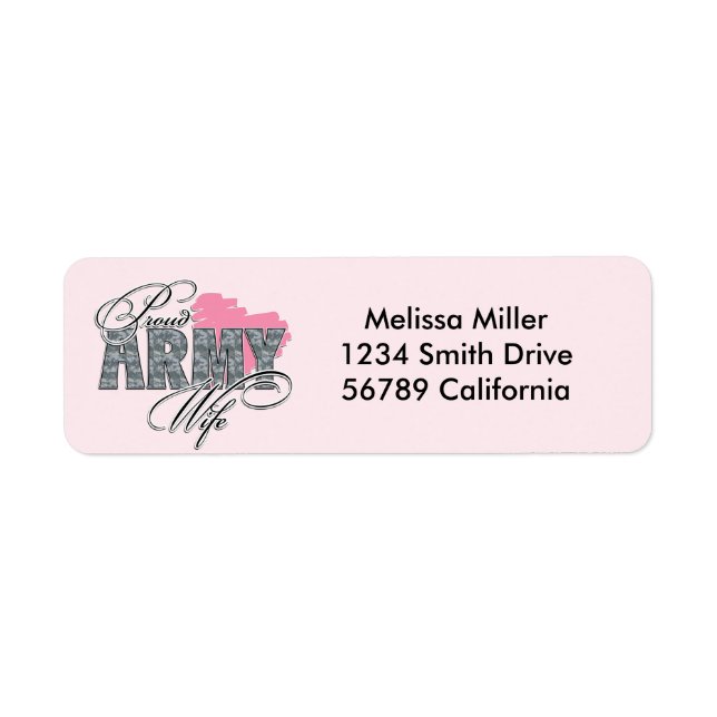 Proud Army Wife Label (Front)