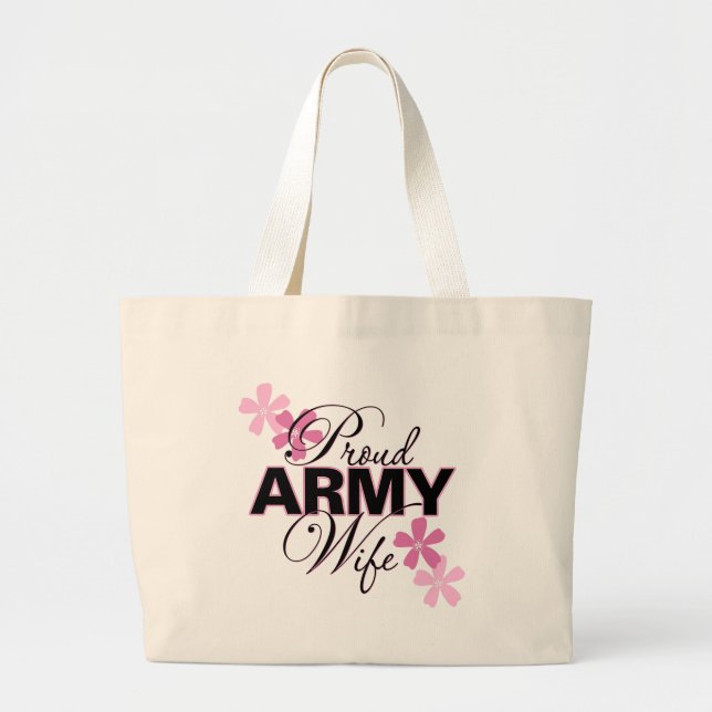 Proud Army Wife Large Tote Bag (Front)
