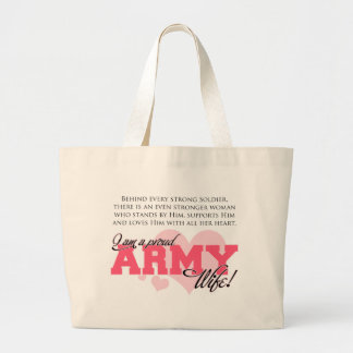 Proud Army Wife Large Tote Bag