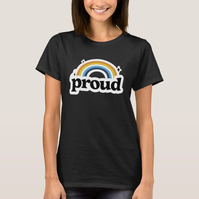Proud Aroace Aro Ace Pride Flag Retro Rainbow LGBT T-Shirt (Front)