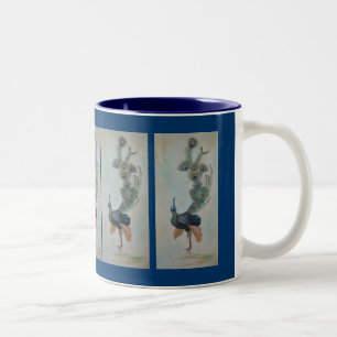 Proud As A Peacock Colorful Courtship Display Two-Tone Coffee Mug