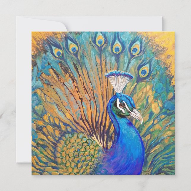 Proud as a Peacock Thank You Card (Front)