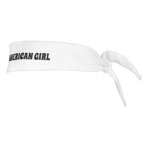 Proud Asian American Girl black white Tie Headband