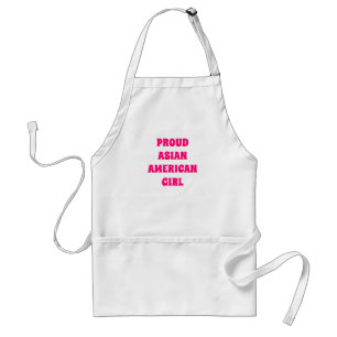 Proud Asian American Girl hot pink typography Adult Apron