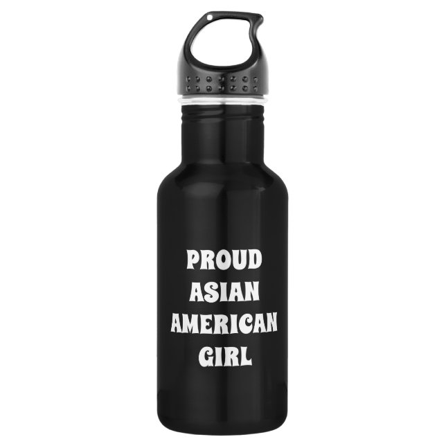 Proud Asian American Girl, Stainless Steel Water B Bottle (Front)