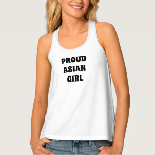 Proud Asian Girl, black white Tank Top