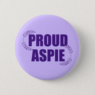 Proud Aspie Pretty Purple Asperger Syndrome Button