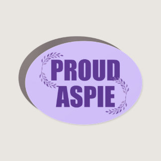 Proud Aspie Pretty Purple Asperger Syndrome Car Magnet